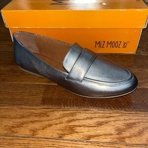 Miz Mooz Made in Portugal Leather Ken Loafers Pewter Women’s EU Size 41 NEW